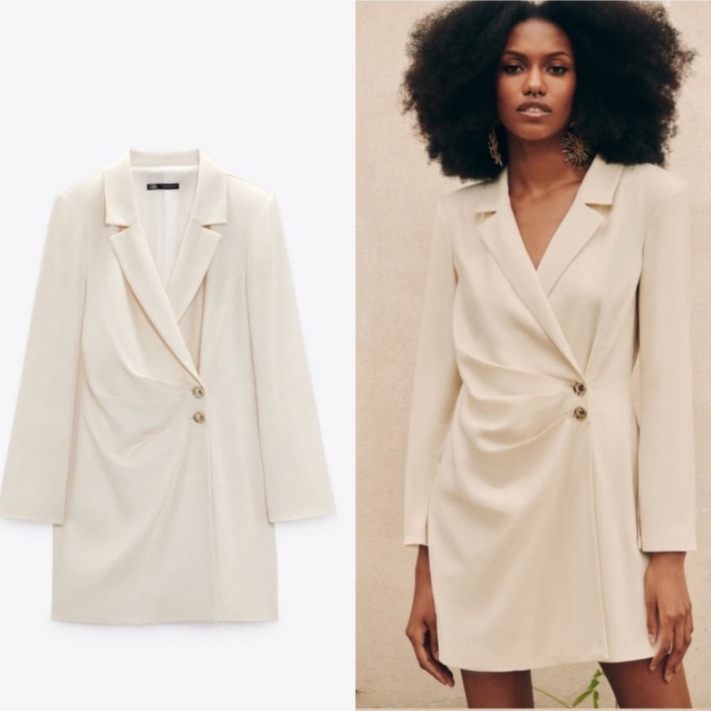 BNWT ZARA LINEN BLAZER DRESS SZ XS